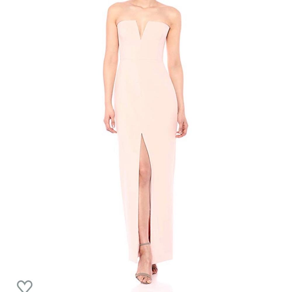 BCBG MAXAZRIA Notched V Strapless Gown